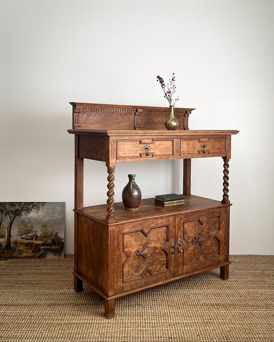 Jacobean English Oak Sideboard