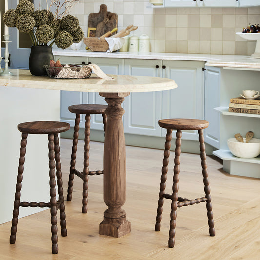Bobbin High Stool - deep brown