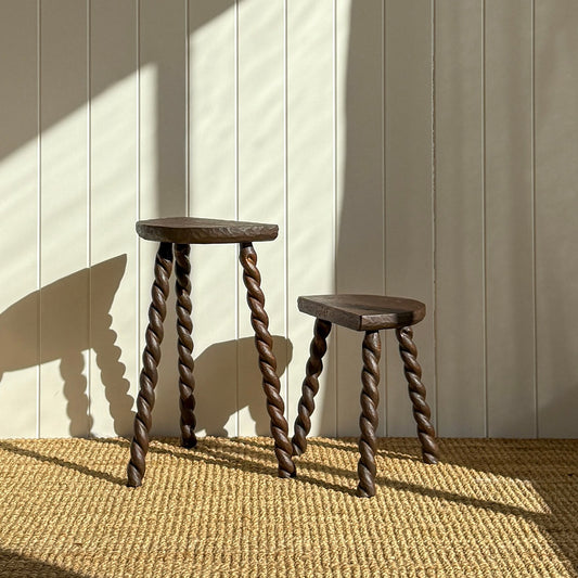 Demi-lune Barley Twist Stool