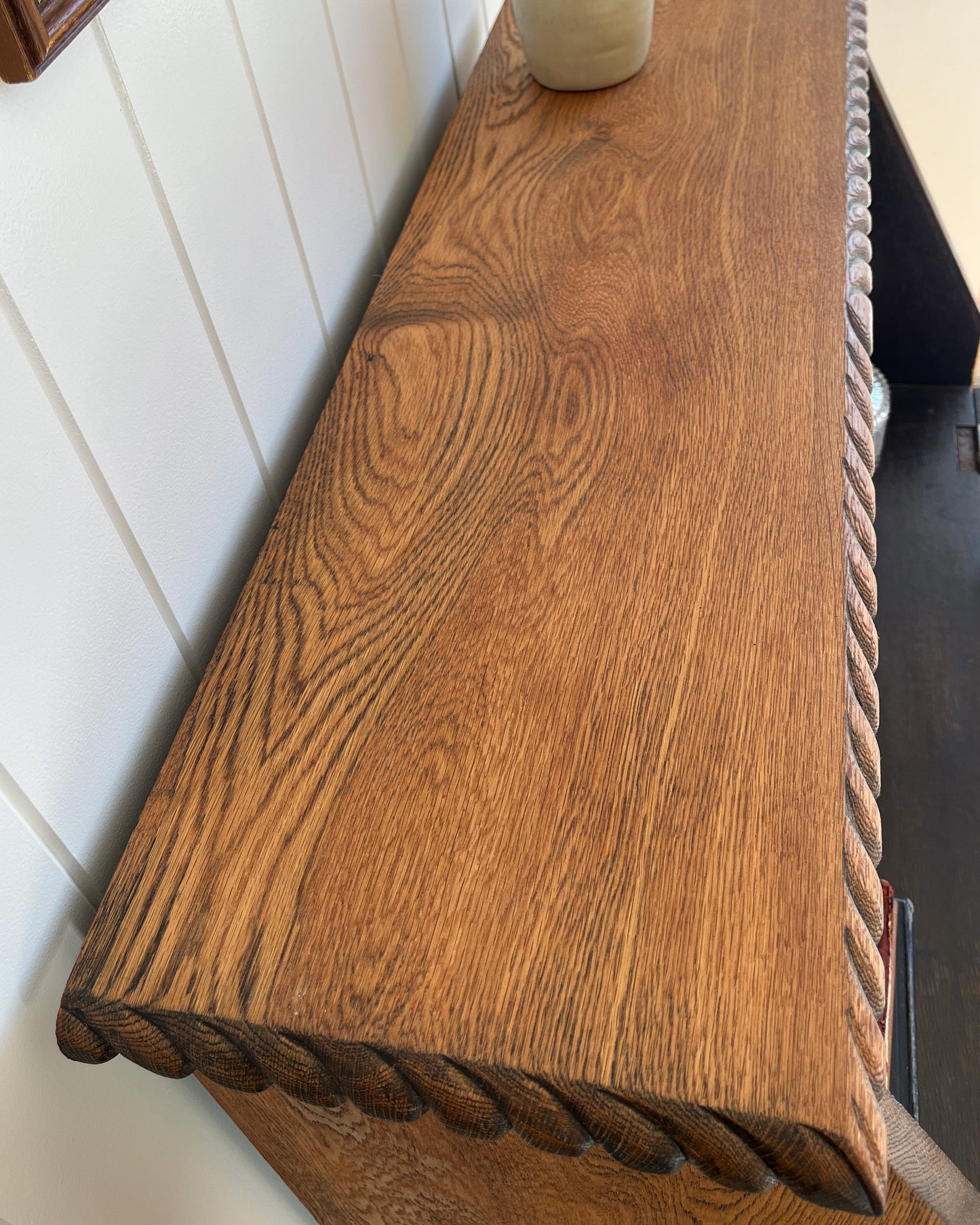 Antique writing desk with barley twisted legs