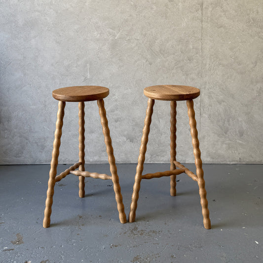 Bobbin Bar Stools - Oak