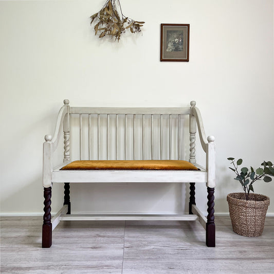 Antique Edwardian hall seat