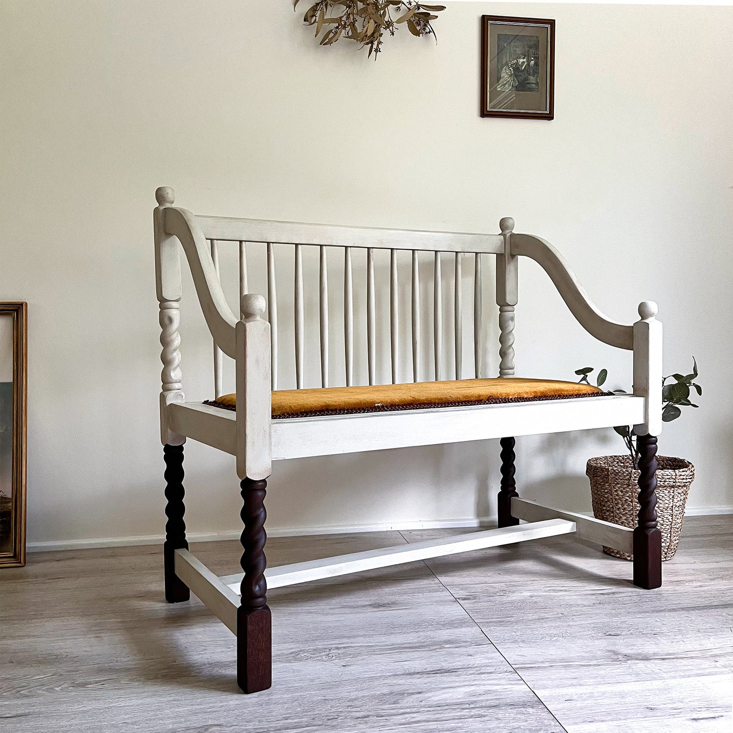 Antique Edwardian hall seat
