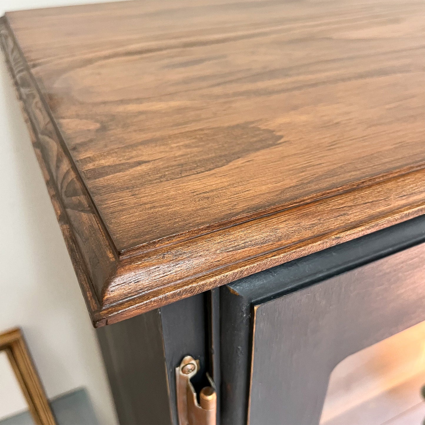 Graphite antique display cabinet