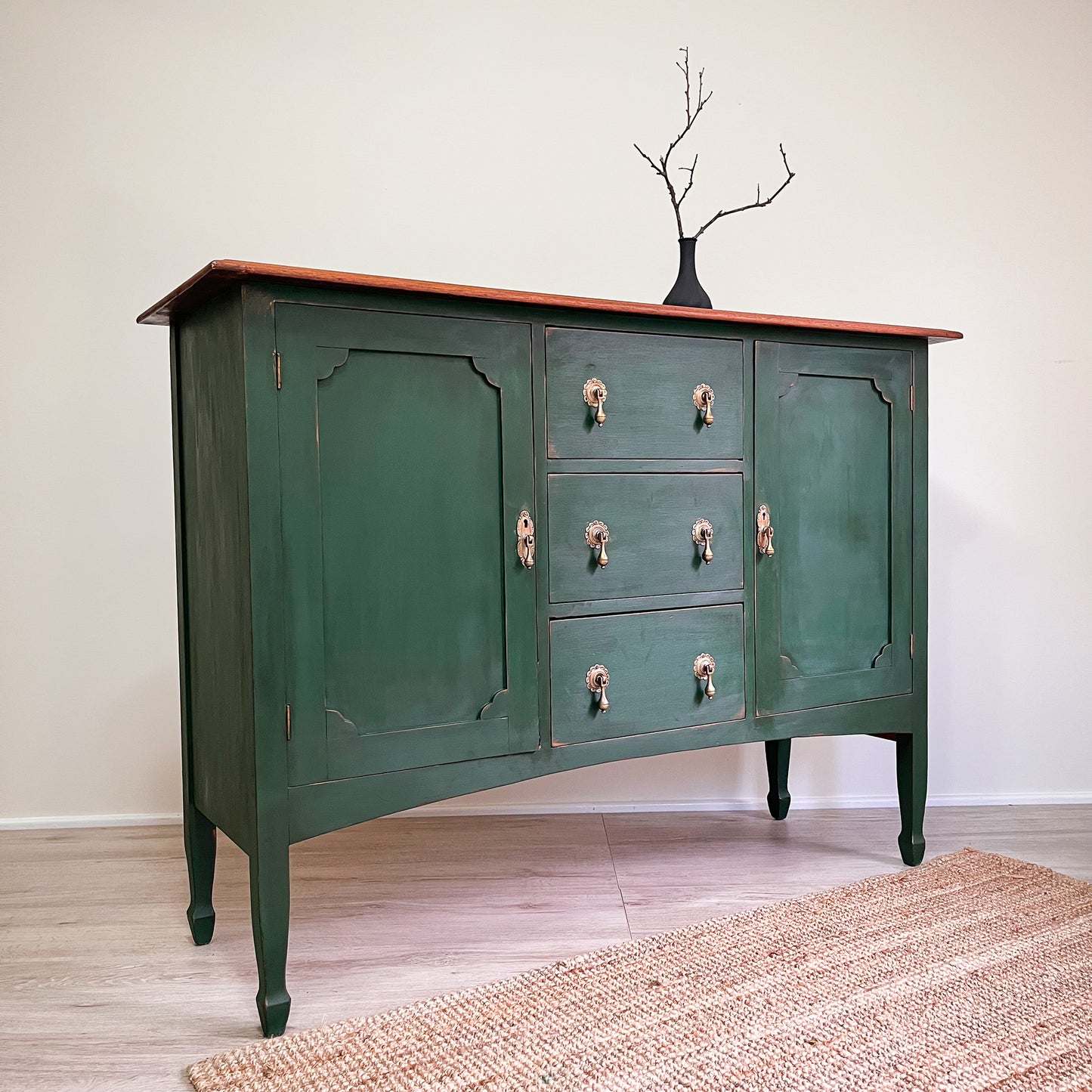 Vintage green sideboard