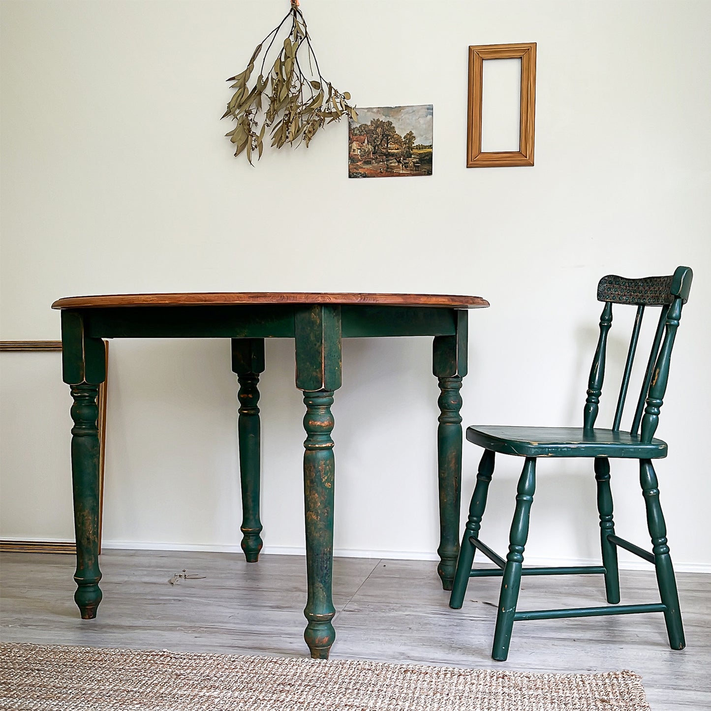 Green textured vintage table