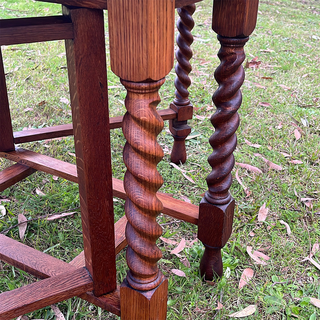 Antique Oak Barley Twist Gateleg Table