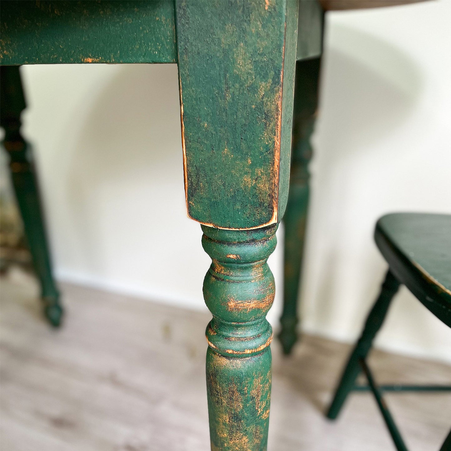 Green textured vintage table