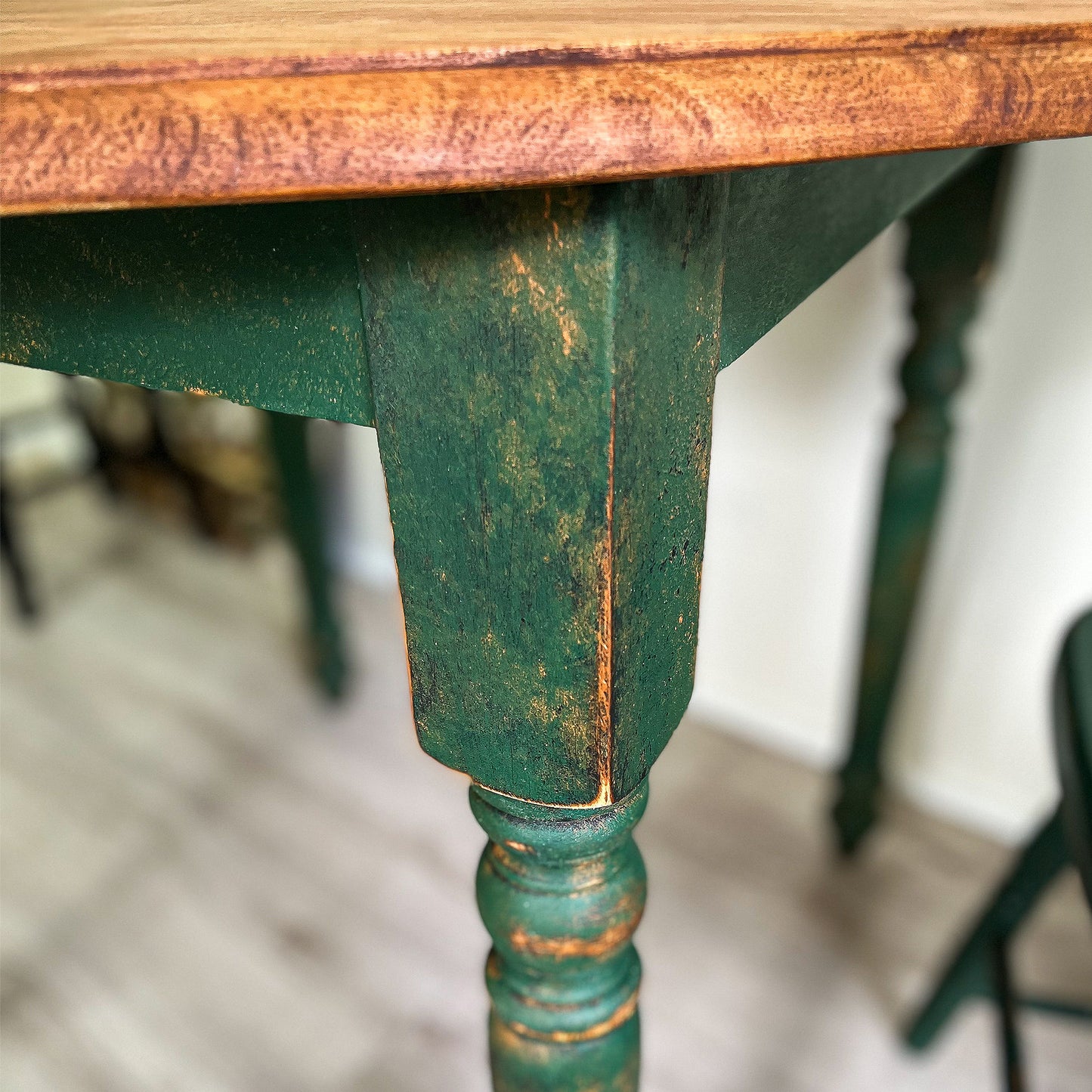 Green textured vintage table