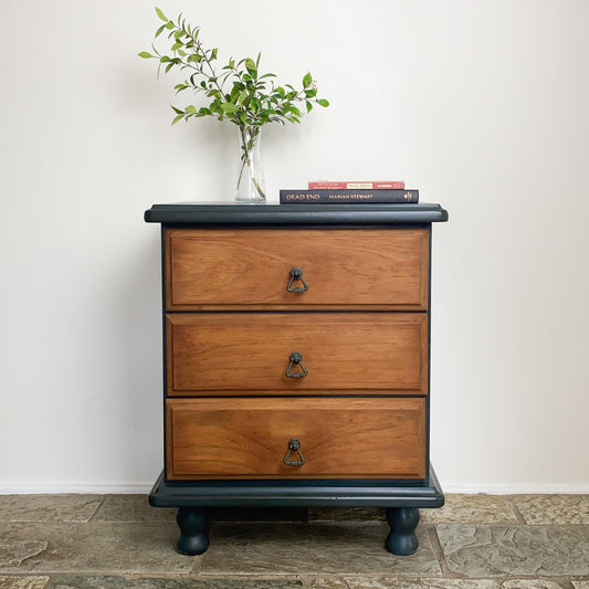 Navy bedside table