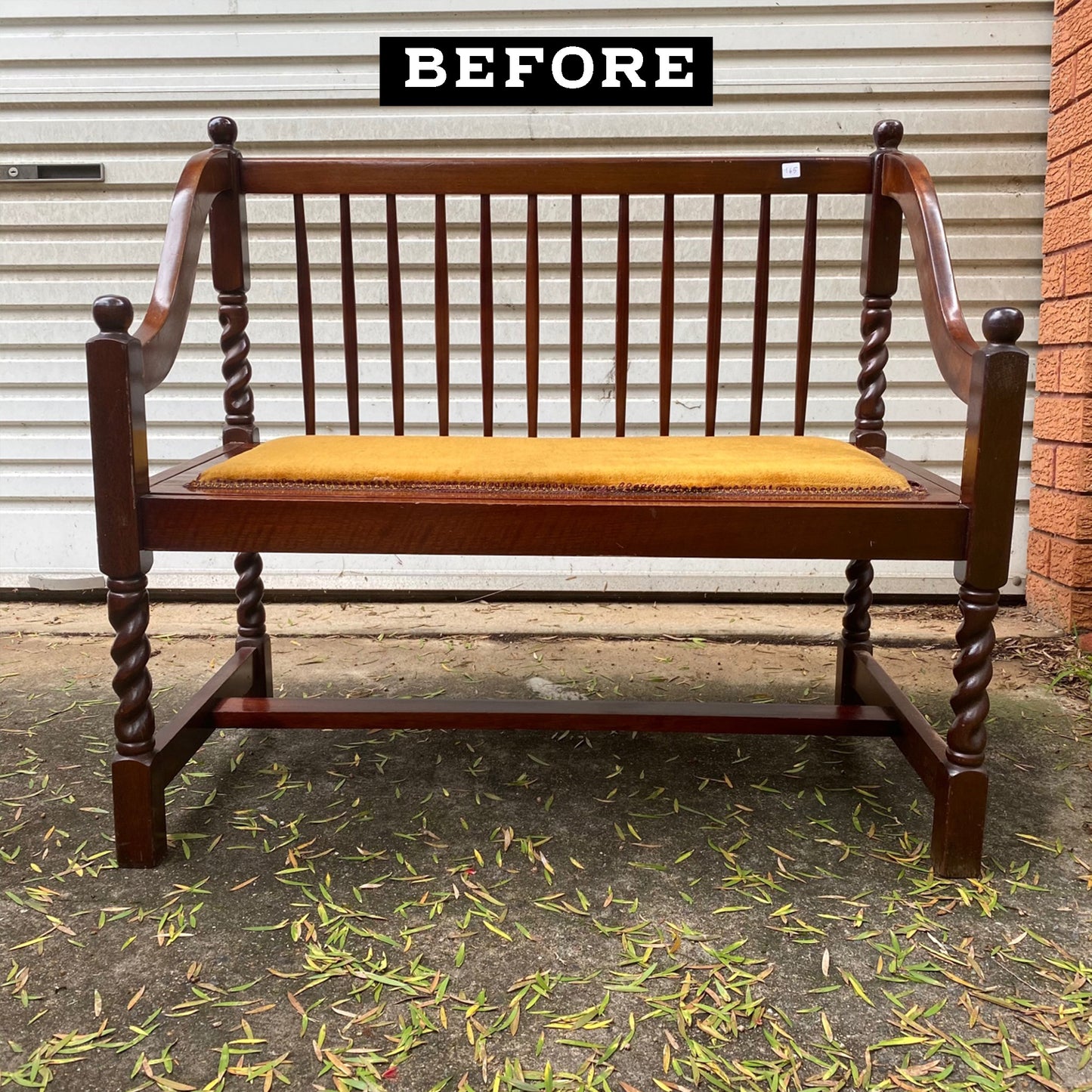 Antique Edwardian hall seat