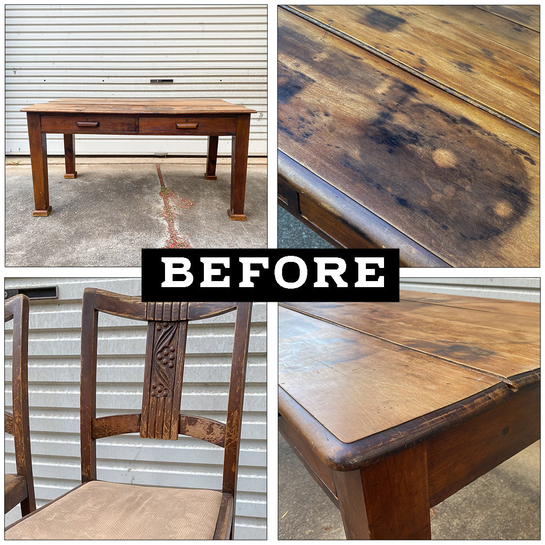 Restoration of vintage table and chair