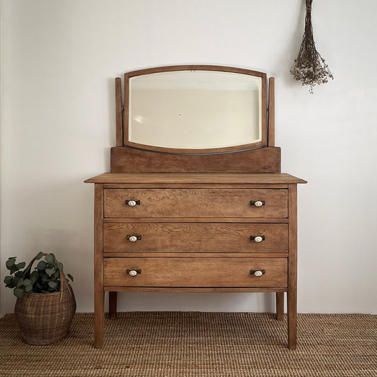 English Oak dresser with mirror