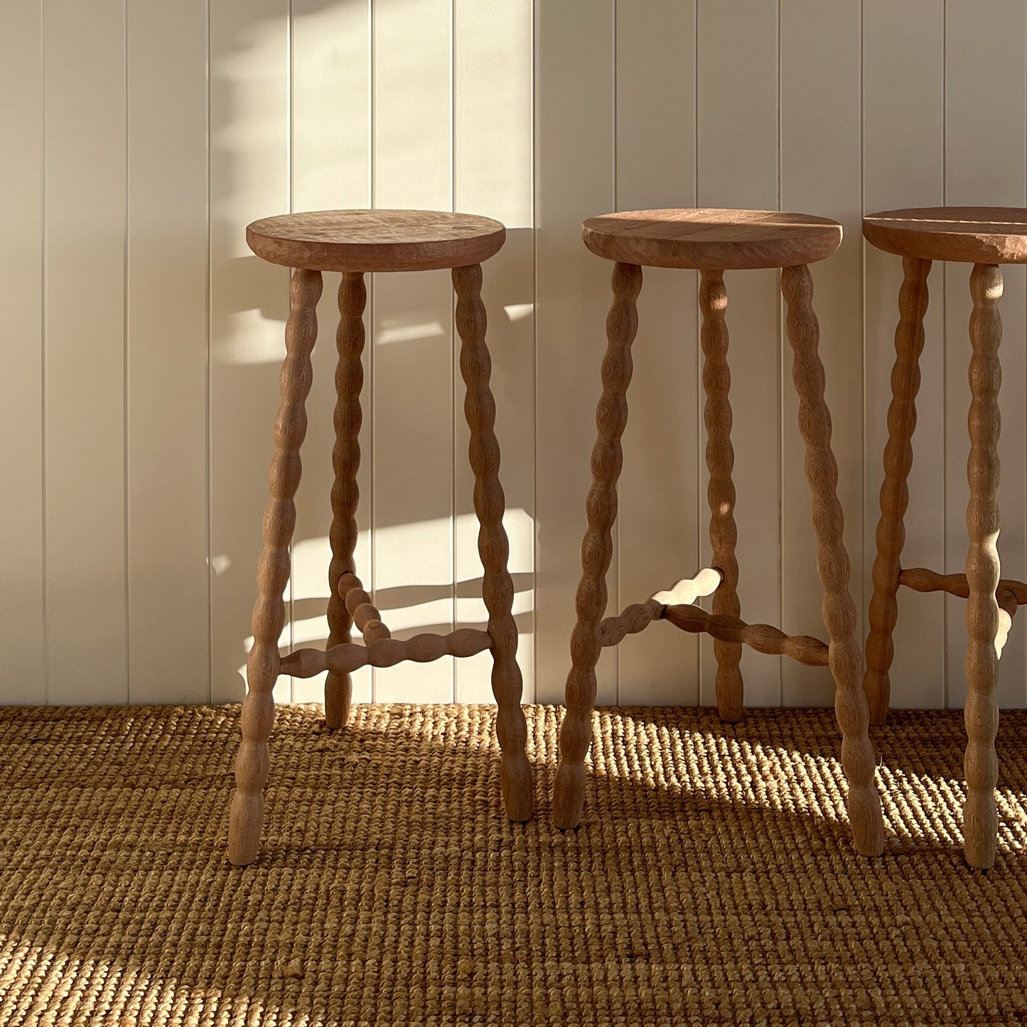 Bobbin High Stool - Raw finish