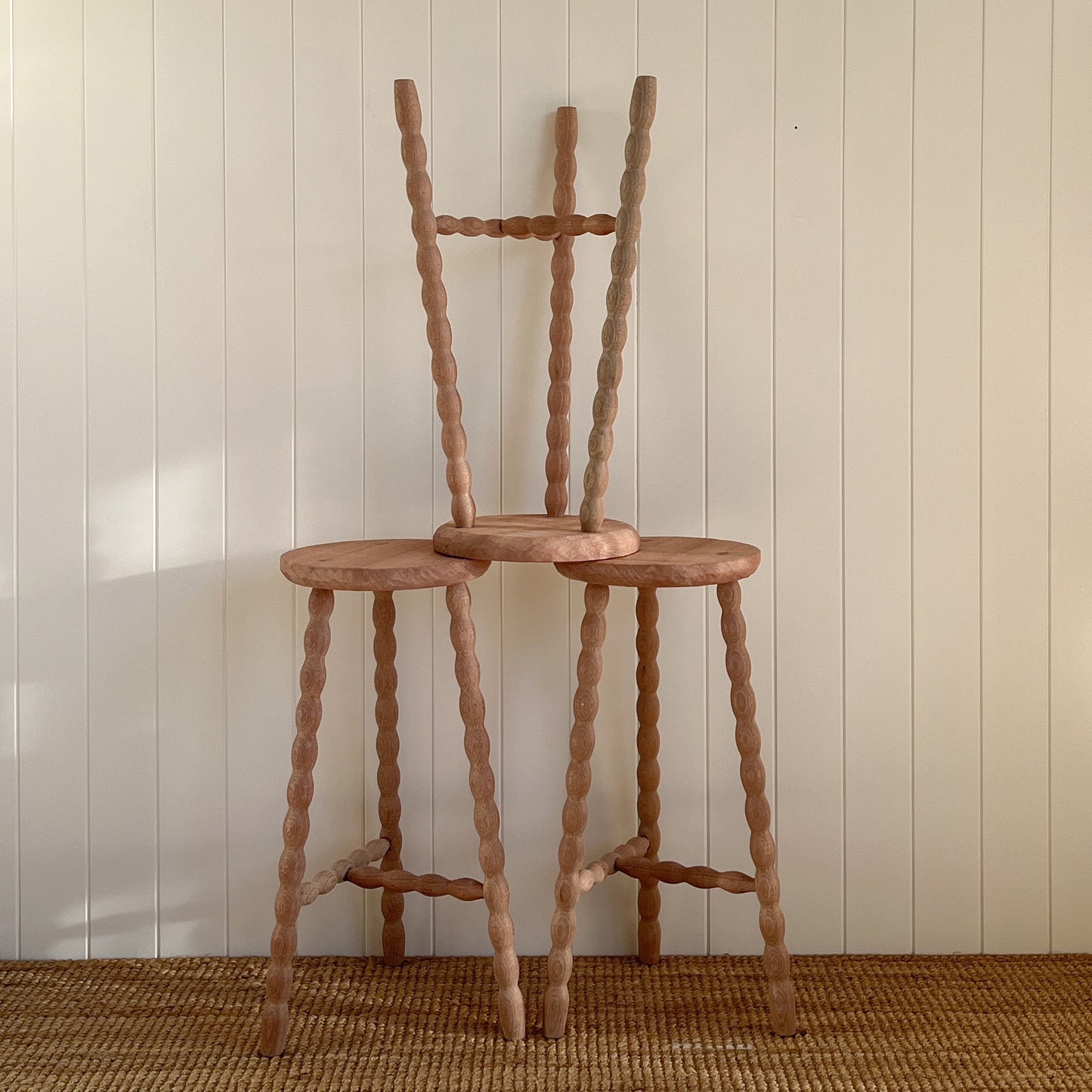Bobbin High Stool - Raw finish