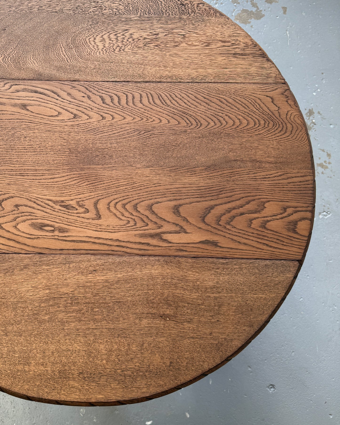 Antique English Oak Drop-Leaf Table with Barley Twist Legs