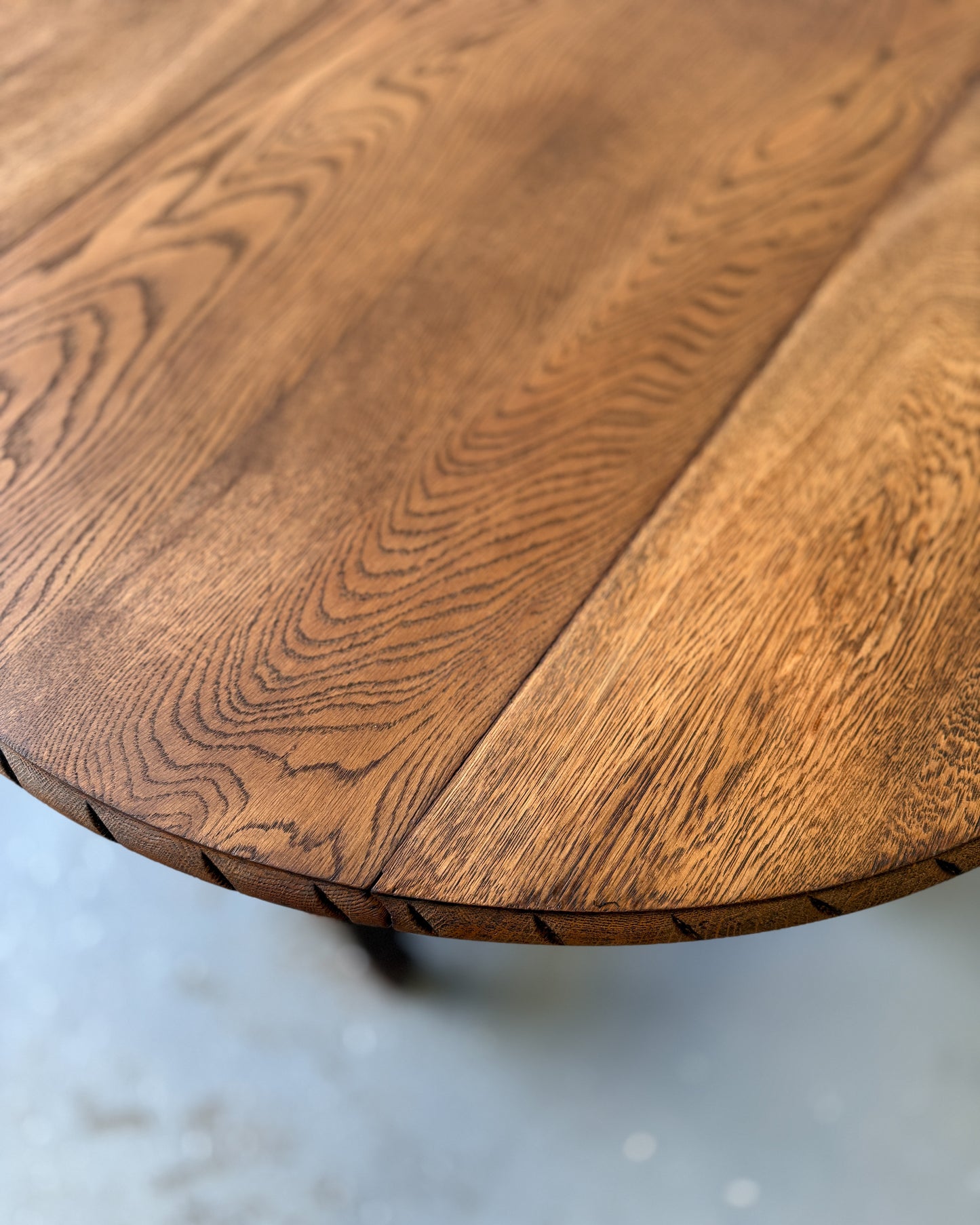 Antique English Oak Drop-Leaf Table with Barley Twist Legs