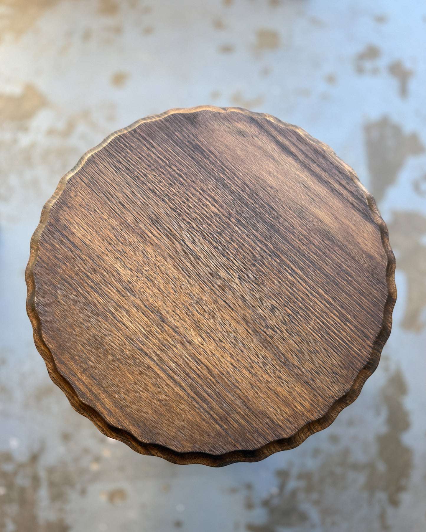 Barley Twist Side Table | Scallop Edge
