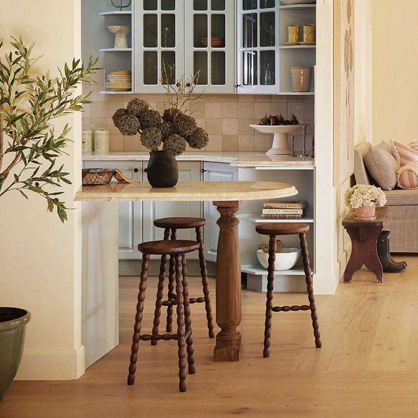 Bobbin High Stool - deep brown