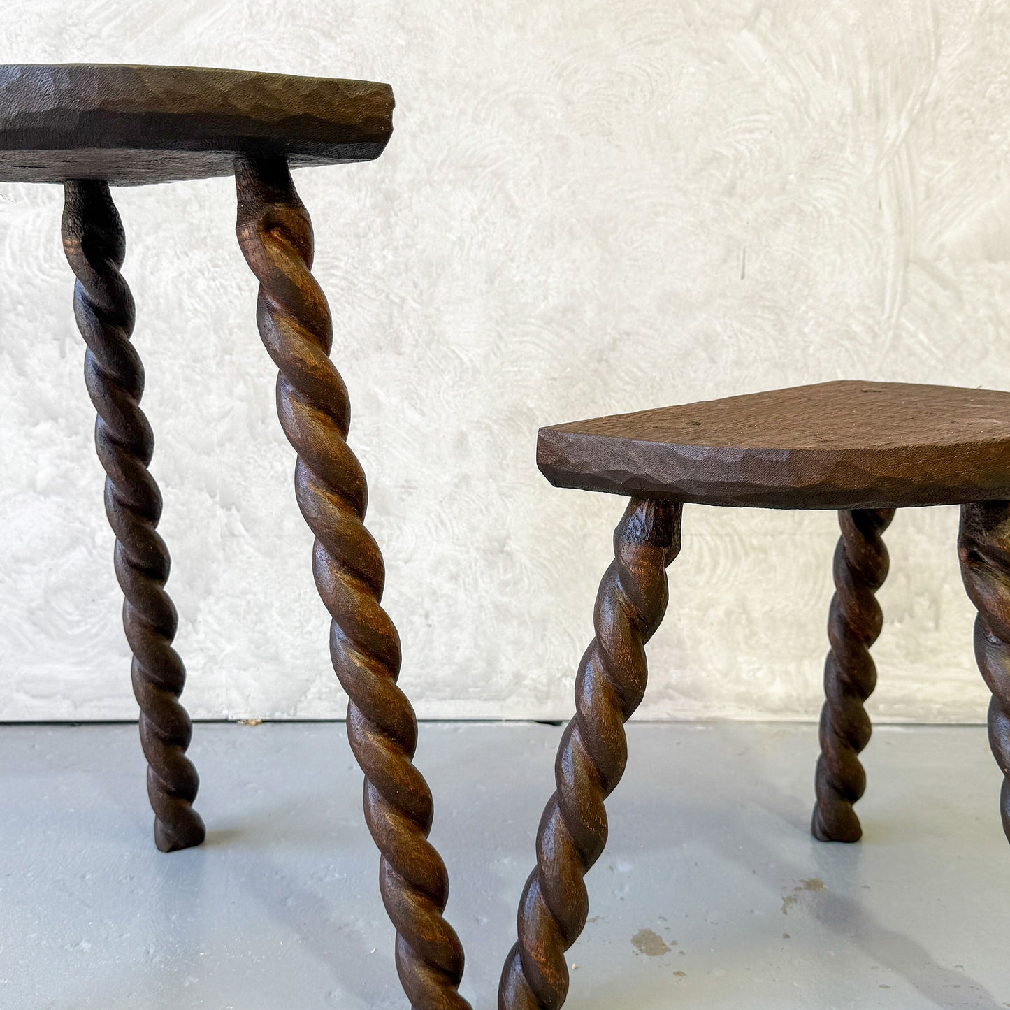 Demi-lune Barley Twist Stool
