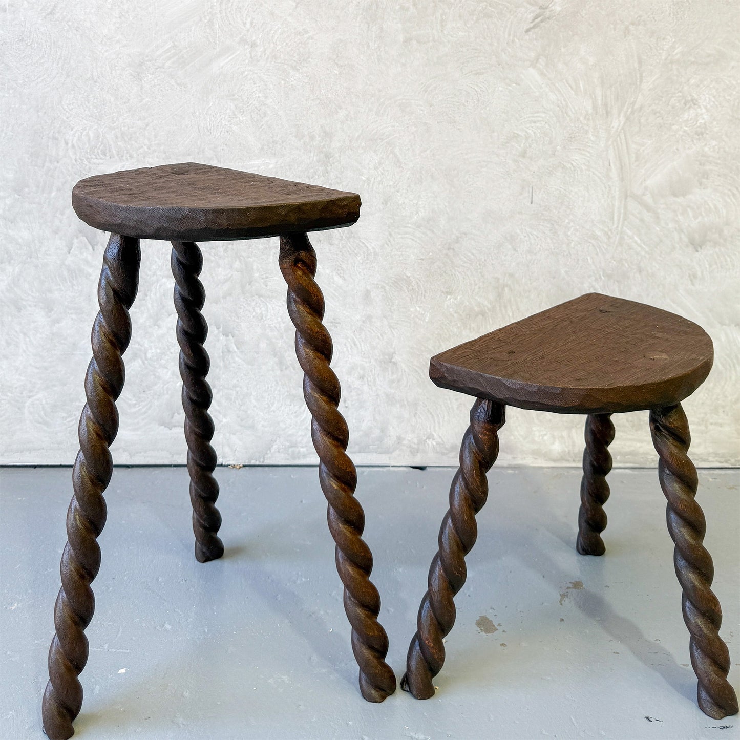 Demi-lune Barley Twist Stool