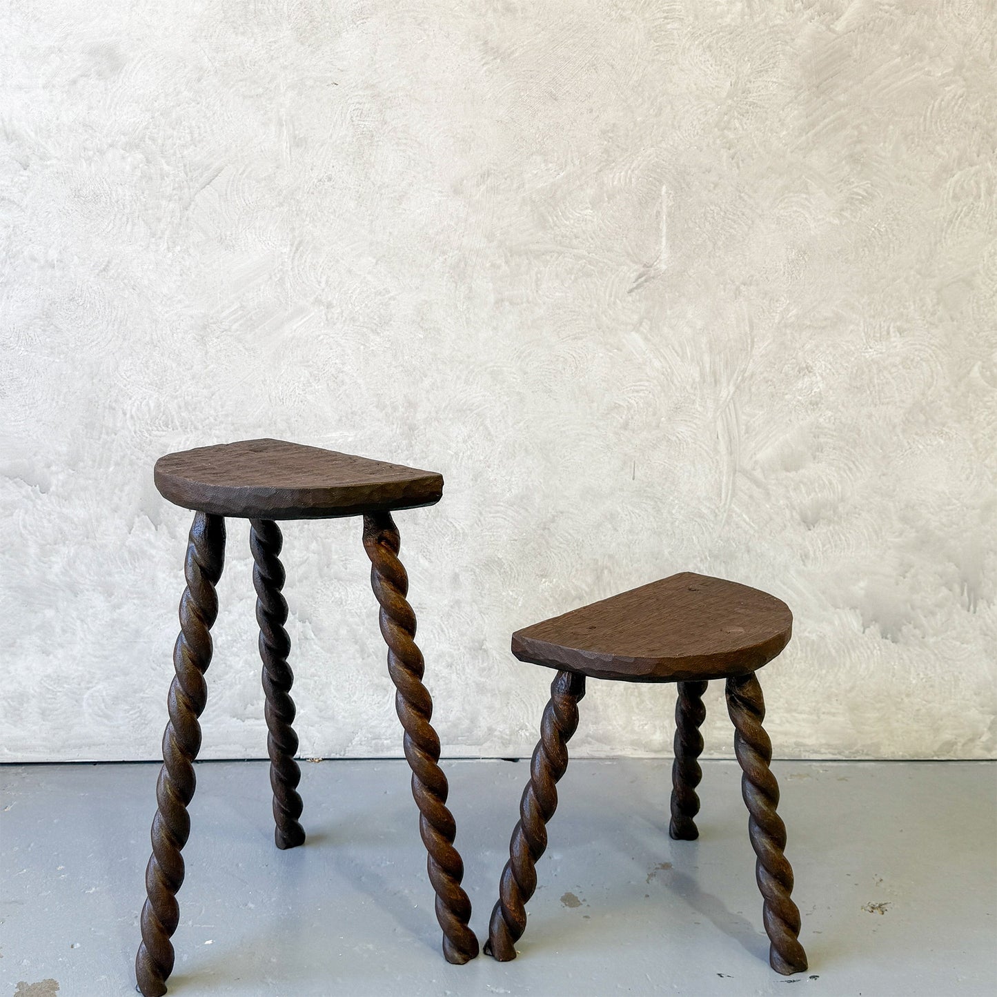Demi-lune Barley Twist Stool