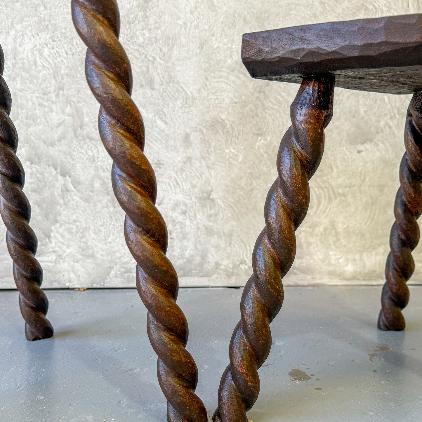 Demi-lune Barley Twist Stool