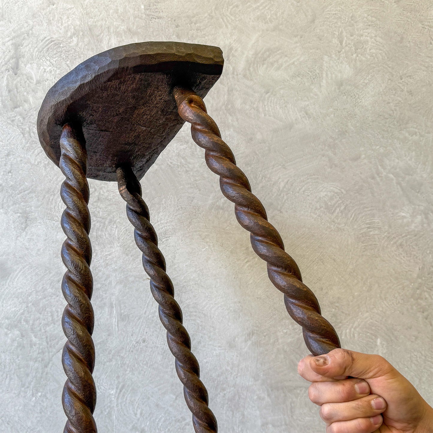 Demi-lune Barley Twist Stool