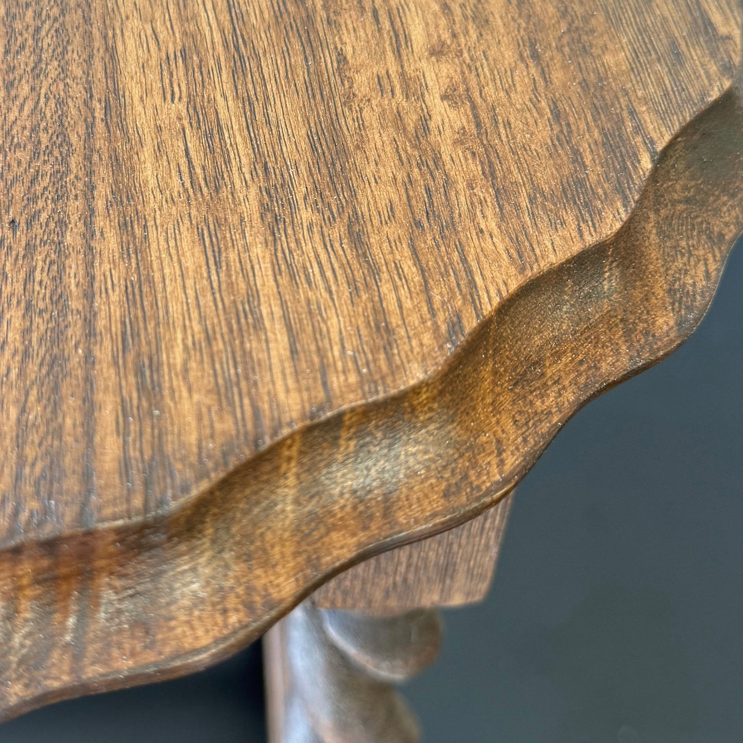 Barley Twist Side Table | Scallop Edge