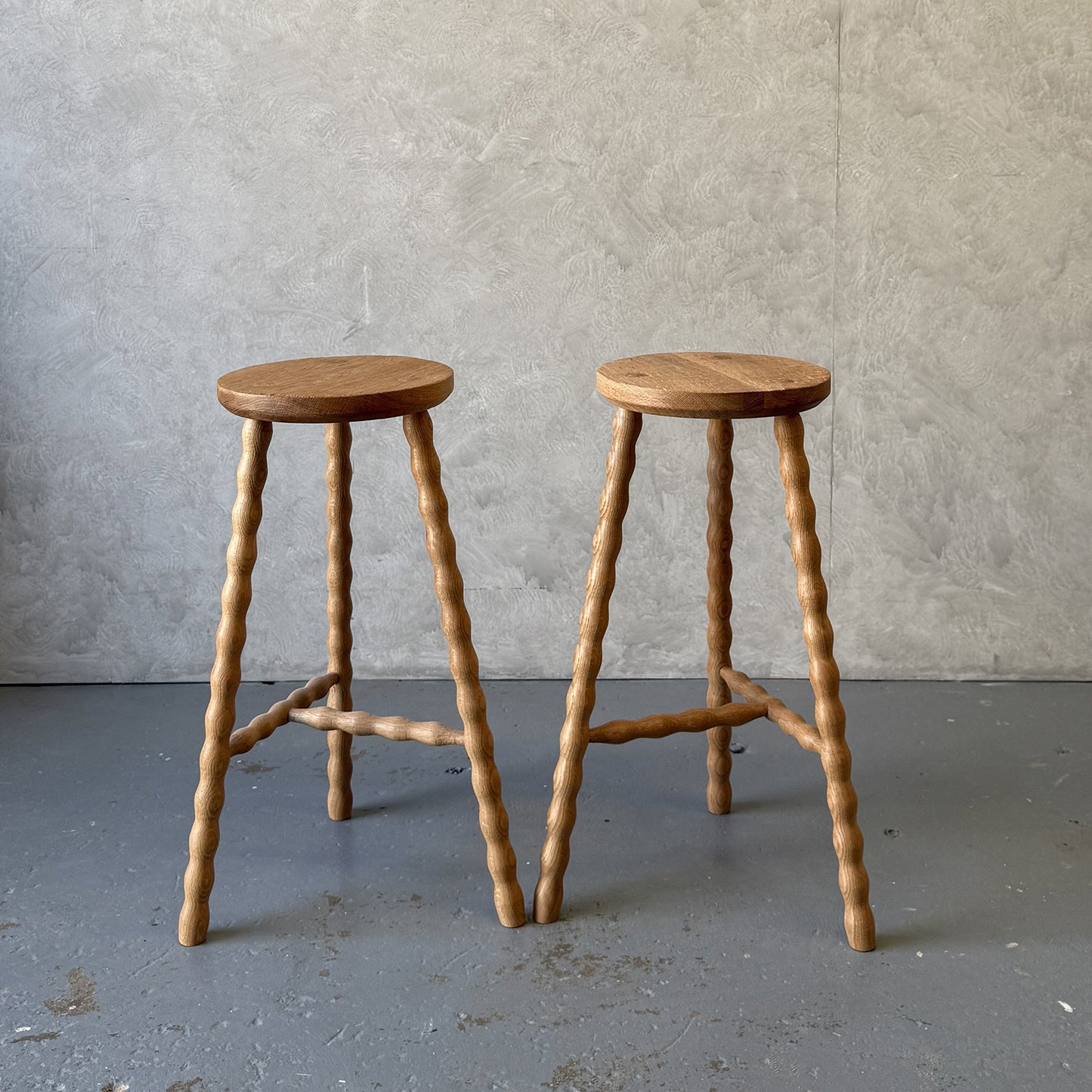 Bobbin Bar Stools - Oak