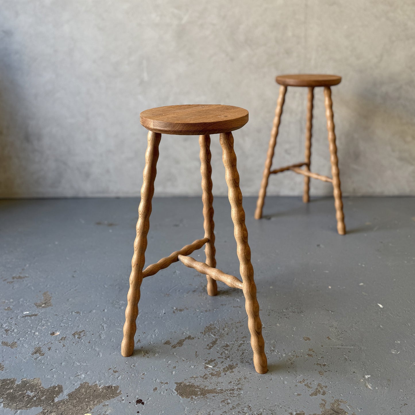 Bobbin Bar Stools - Oak