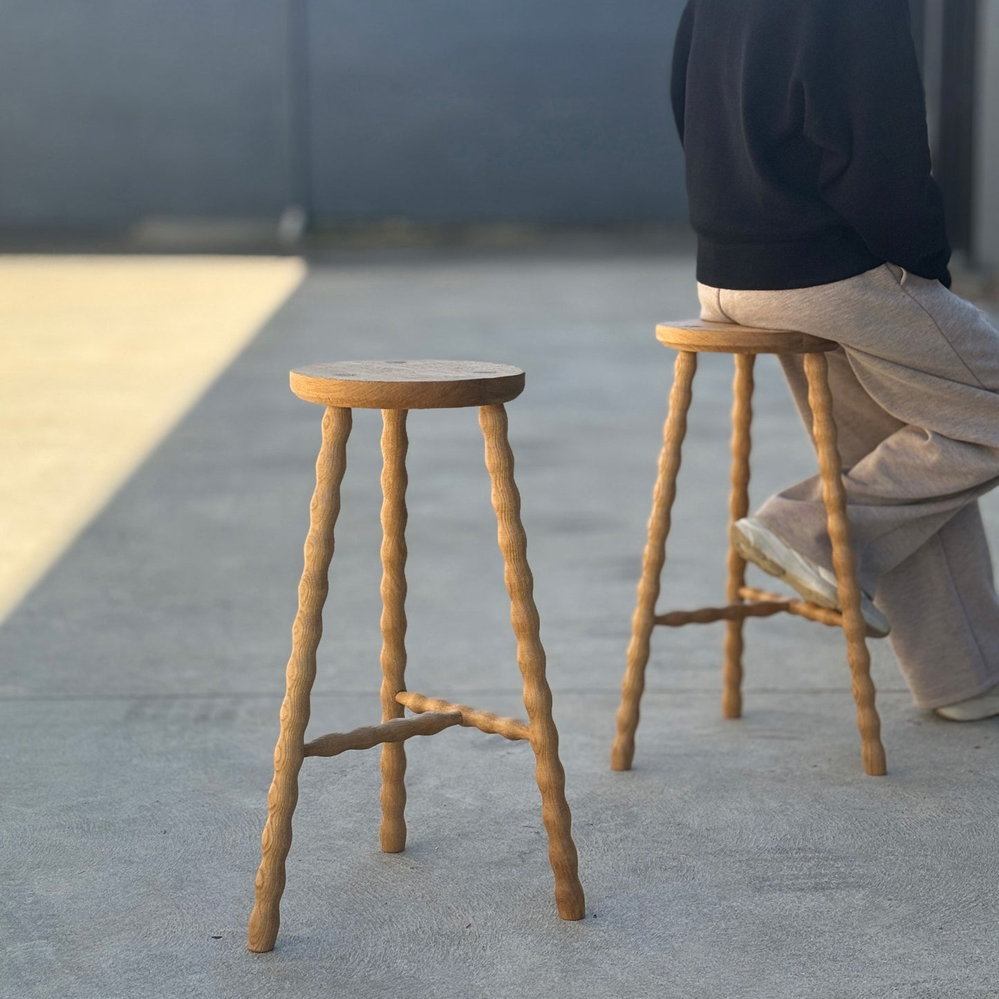 Bobbin Bar Stools - Oak