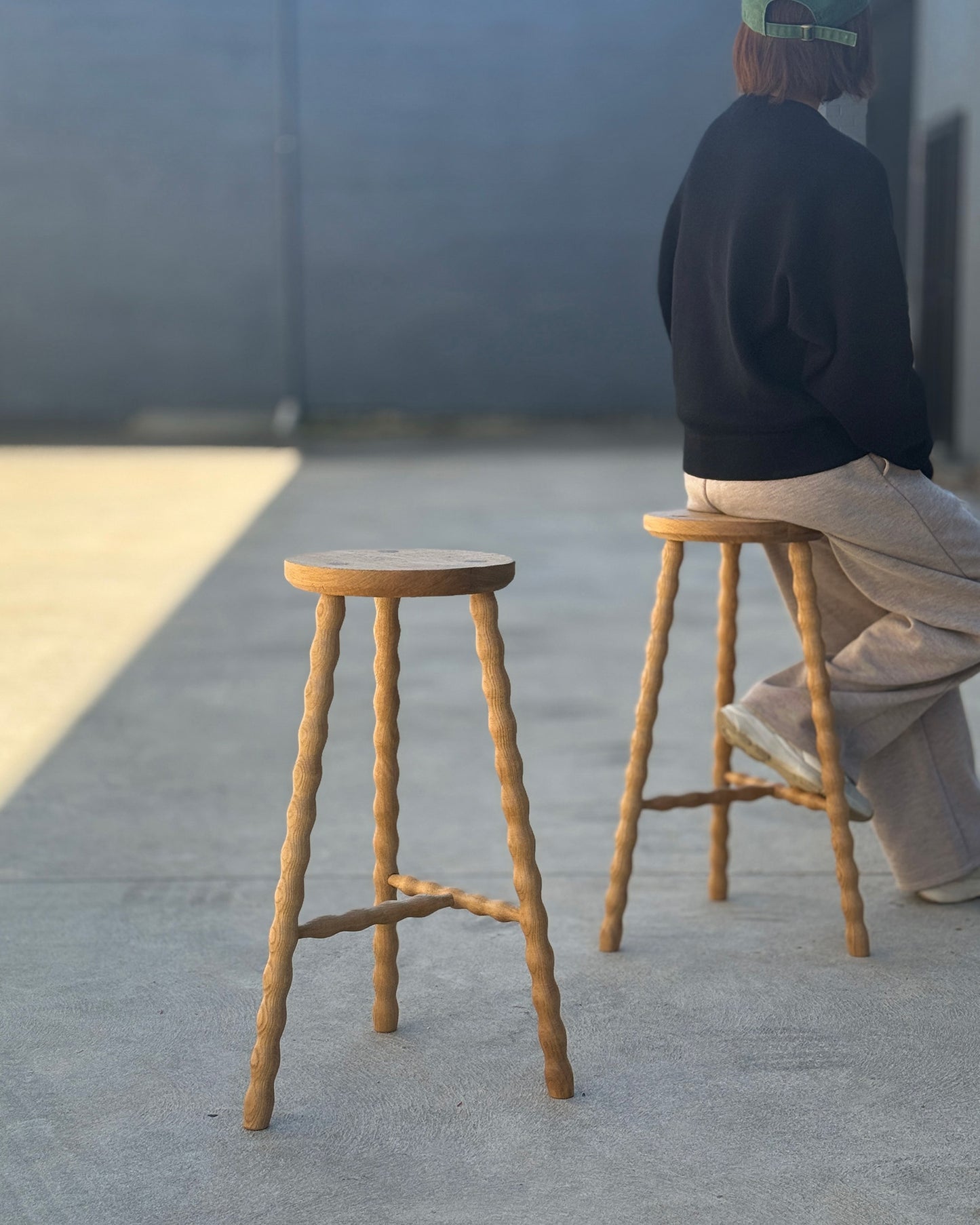 american oak bobbin bar stool natural timber kitchen seating